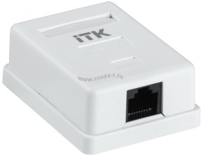 Настенная информационная разетка ITK RJ45 кат. 6 UTP 1-порт ( CS2-1C06U-12 )